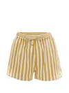 Sessun Agde Striped-pattern Drawstring Shorts In Yellow