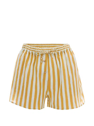 SESSUN AGDE STRIPED-PATTERN DRAWSTRING SHORTS
