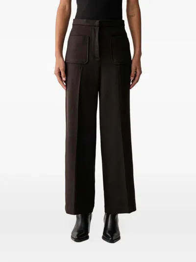 Sessun Alberwool Patch-pocket Cropped Trousers In Brown
