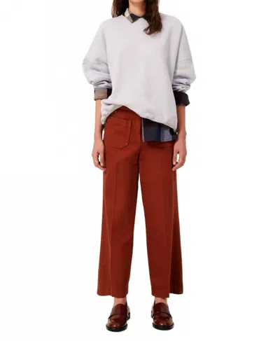 Sessun Aldricks Straight Leg Pleated Pants In Tomette In Burgundy