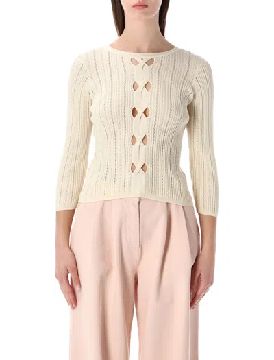Sessun Alencar Cut-out Sweater In Neutral