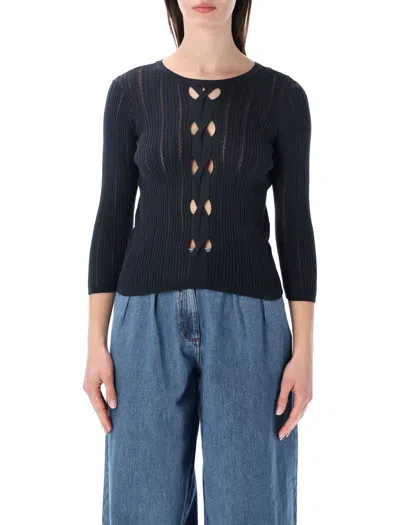 Sessun Sessùn Alencar Cable-knit Jumper In Blue