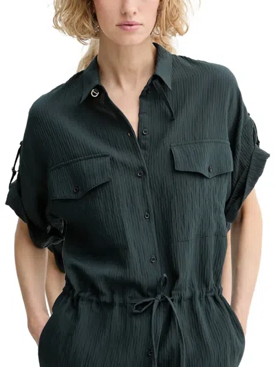 Sessun Anatole Drawstring Midi Shirt Dress In Black