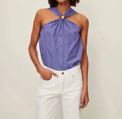 Sessun Atrani Top In Blue/purple Stripe