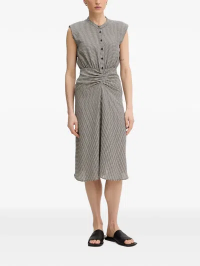 Sessun Bellacala Gingham-check Midi Dress In Gray