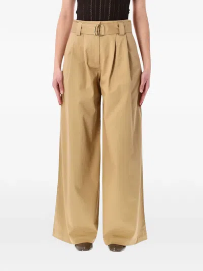 Sessun Bundfaltenhose Mit Gürtel In Brown