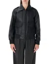 Sessun Miley Leather Bomber In Black