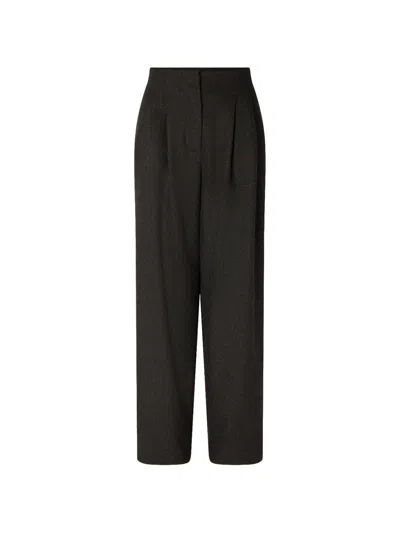 Sessun Bodam Pleated Wide-leg Trousers In Black