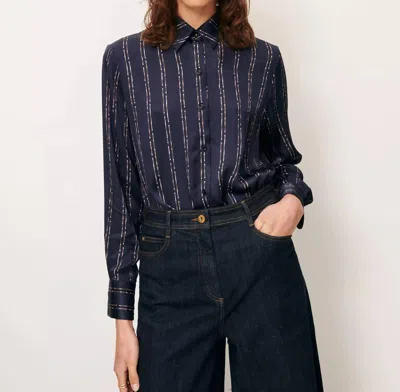 Sessun Britjet Collared Shirt In Navy In Blue