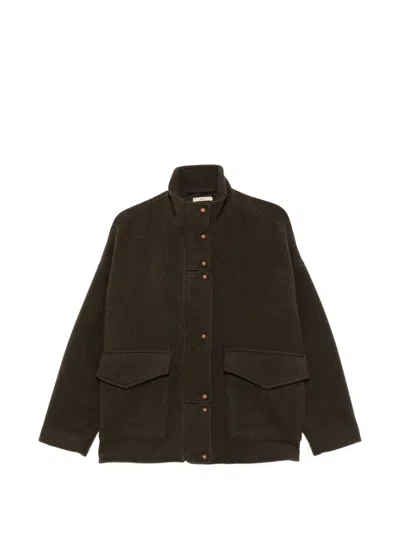 Sessun Button-fastening High-neck Jacket In Green
