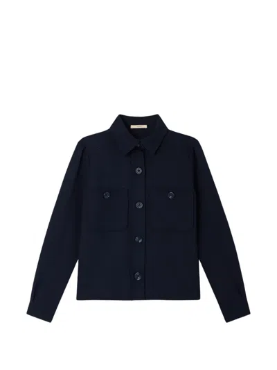 Sessun Button-up Chest-pocket Shirt In Blue