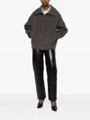 Sessun Button-up Collared Jacket In Gray