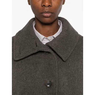 Sessun Button-up Collared Jacket In Gray