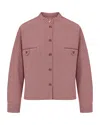 Sessun Striped Button-front Shirt Jacket In Pink