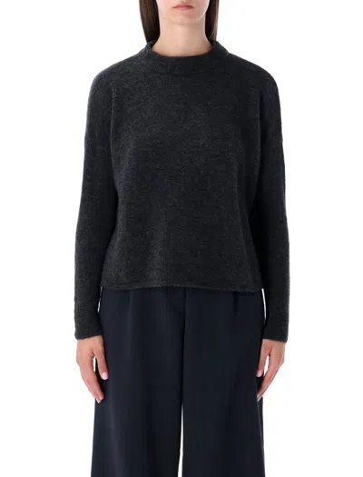 SESSUN SESSUN CHARCOAL WOOL KNIT SWEATER WITH RELAXED FIT