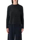 Sessun Charcoal Wool Knit Sweater With Relaxed Fit In Black