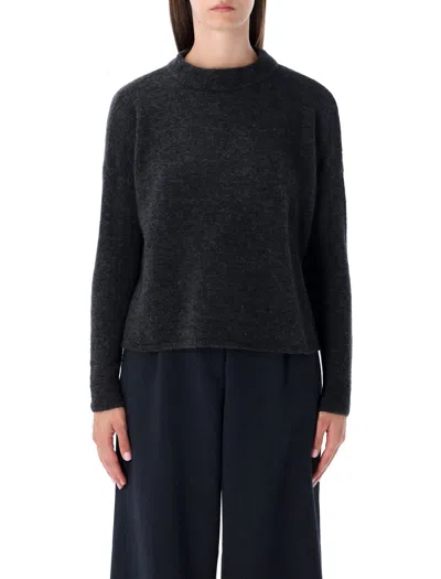 SESSUN CHARCOAL WOOL KNIT SWEATER WITH RELAXED FIT