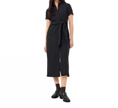 Sessun Christiana Stripes Midi Dress In Black Tan