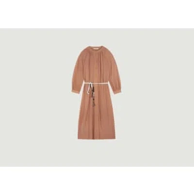 Sessun Cometa Belted Midi Dress In Brown