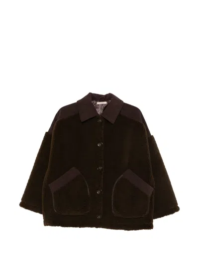 Sessun Corduroy-panel Buttoned Jacket In Brown