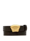 Sessun Croc-embossed Buckle Belt In Brown