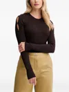 Sessun Cut-out Knitted Top In Brown