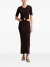 Sessun Cut-out Midi Dress In Brown