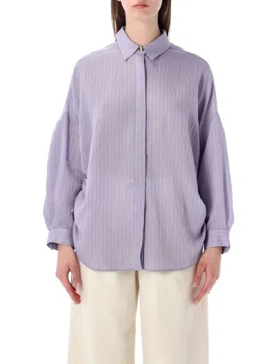 Sessun Sessùn Danie Loose Lyocell Stripe Shirt In Blue