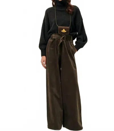 Sessun Darm Velvet Trousers In Lichen In Multi