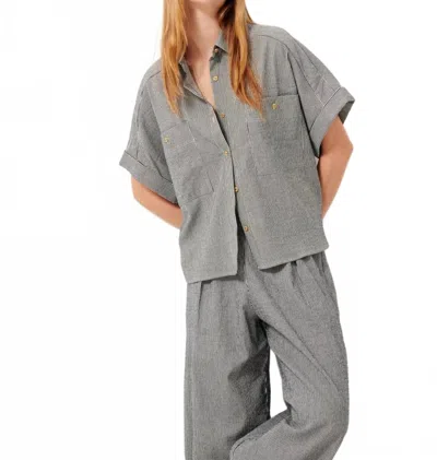 Sessun Della Shirt In Coutil Blue In Gray
