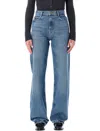 Sessun Blue Stonewash Straight-leg Jeans With Relaxed Fit In Blue