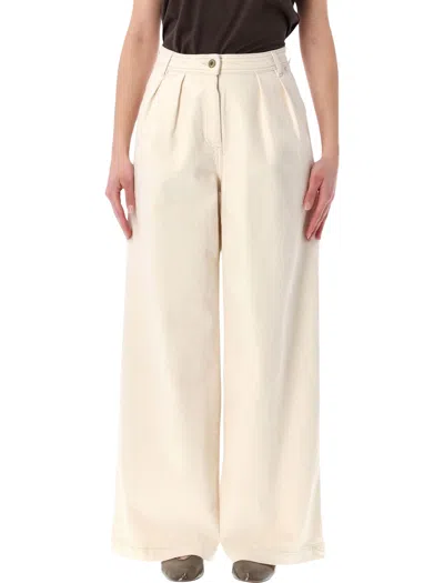 Sessun Sessùn Diegui Pleated Wide-leg Jeans In White