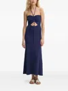 Sessun Dinah Cut-out Ruched Dress In Blue