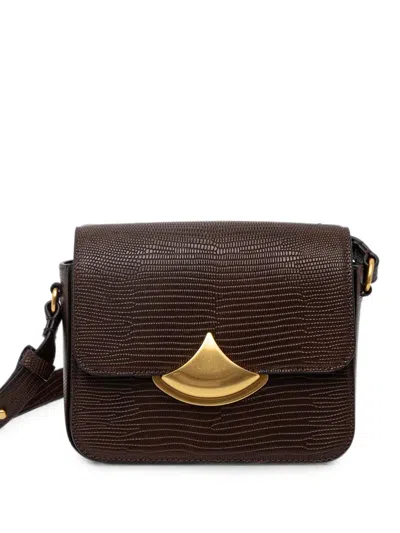 Sessun Diviluz Lizard-effect Leather Shoulder Bag In Brown