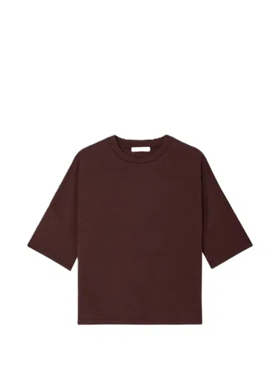 Sessun Dorel Dropped-shoulder Crew-neck T-shirt In Brown