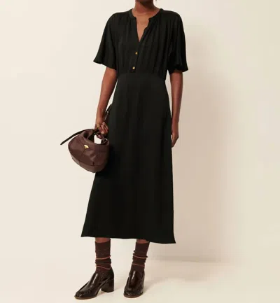 Sessun Ellita Long Flared Dress In Black