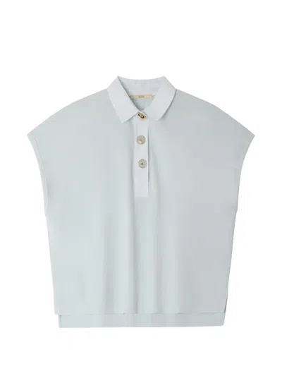 Sessun Emiliano Sleeveless Polo Top In Blue