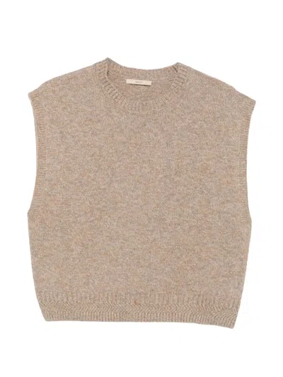 Sessun Fabinino Merino Wool Vest In Brown