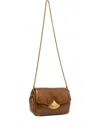 Sessun Flap-front Chain-strap Crossbody Bag In Brown
