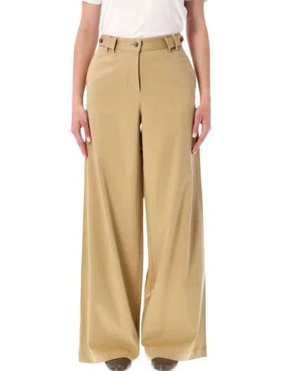 Sessun Flattering High-waisted Trousers For Women In Brown