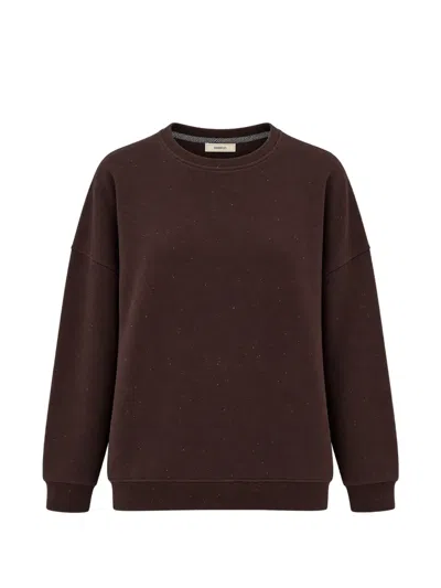 Sessun Flecked Drop-shoulder Sweater In Brown