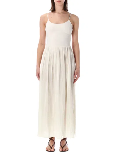 Sessun Fluid Feminine Mini Dress With Ballerina Straps In White