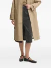 Sessun Front-button Denim Midi Skirt In Gray