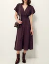 Sessun Galaya Button-down Midi Dress In Plum