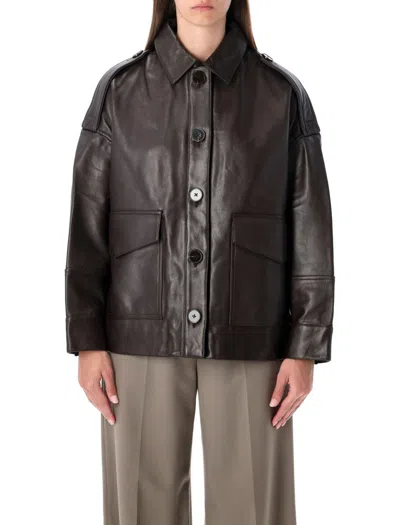 Sessun Harriboyd Bomber Leather In Brown
