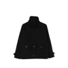 Sessun High-neck Button-up Oversized Jacket In Black