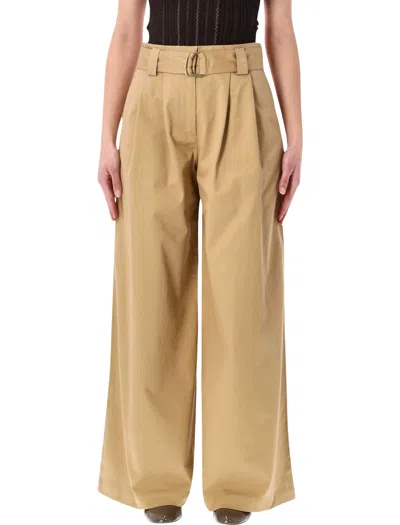 Sessun High-rise Trousers With Removable Belt - Size 36 In Cajou Beige