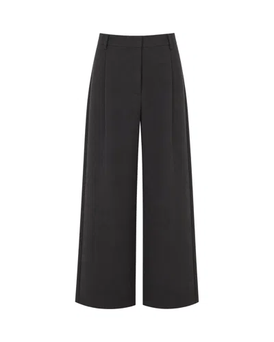 Sessun High-waist Wide-leg Trousers In Black