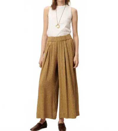 Sessun Isla Minima Wide Elastic Pants In Pampa In Brown