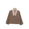 Sessun Contrast-panel Press-stud Jacket In Brown/neutrals
